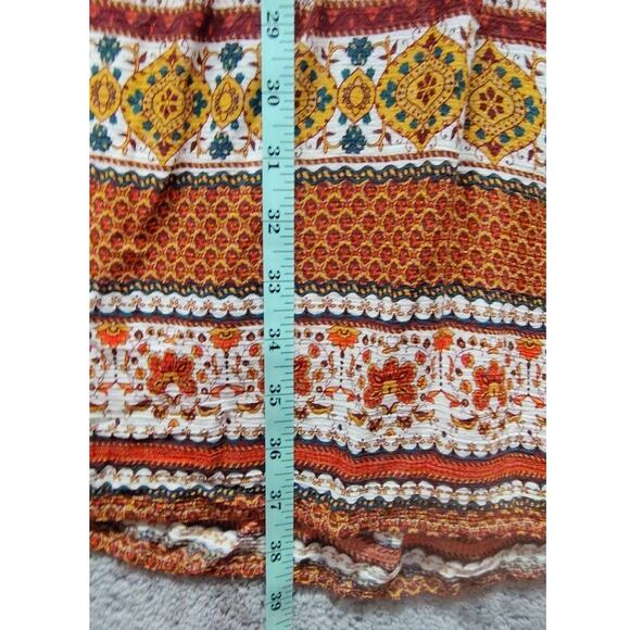 Kidsform Womens Dress Size Medium Boho Hippie Mini Gypsy Beach Cover Deep V Neck - Picture 5 of 11